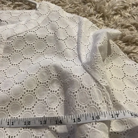 Beautiful like new white cotton Talbots dress or bathing suit cover up size xs - Picture 8 of 9